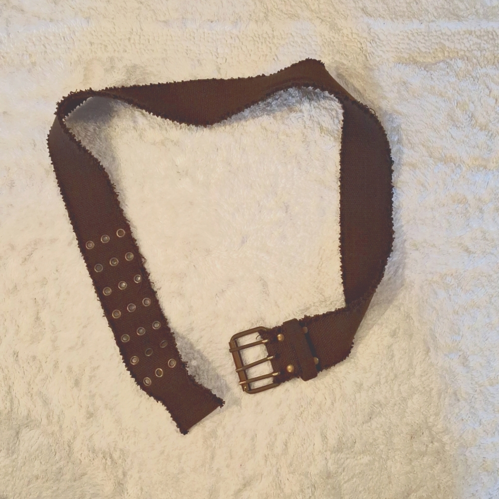 Brass and Frayed Webbing Belt